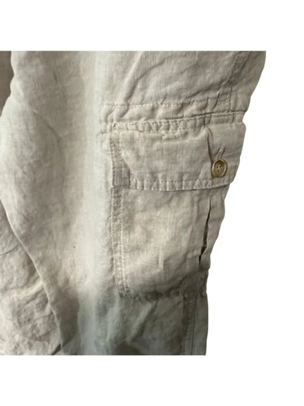Caribbean Flat Front Elastic Waist Cargo Pockets Linen Pants Beach Men’s 38x30